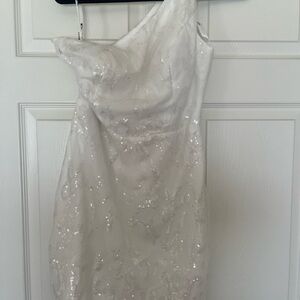 White Sequin Midi Dress